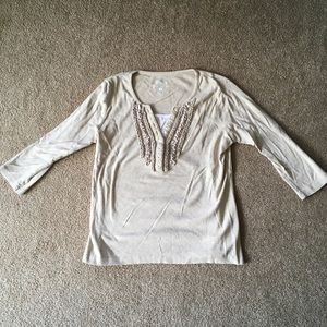 G.H Bass and Company cream long sleeve shirt